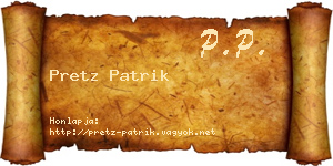 Pretz Patrik névjegykártya